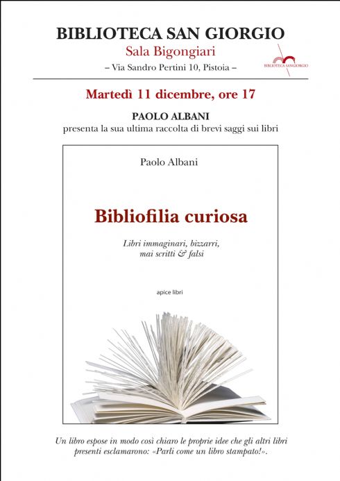 "Bibliofilia curiosa" a Pistoia