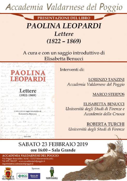 "Le Lettere di Paolina Leopardi" all'Accademia Valdarnese