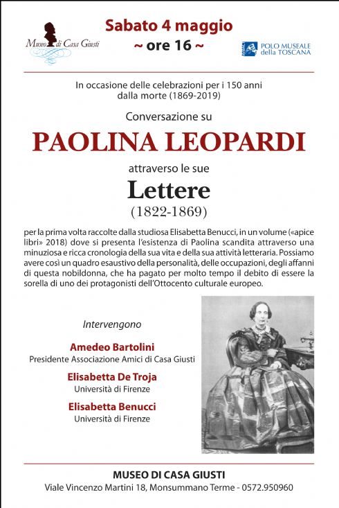 "Le Lettere di Paolina Leopardi" a Casa Giusti