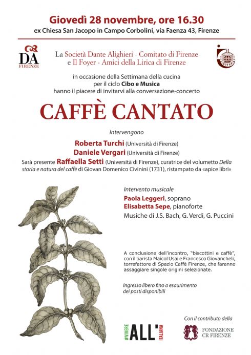 "Incontro sul caffè" con la Società Dante Alighieri