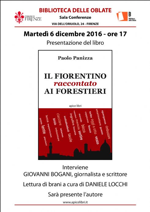 "Il fiorentino raccontato ai forestieri" alle Oblate